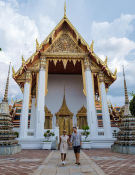 Wat Pho temple in Bangkok Thailand, The reclining buddha temple in Bangkok