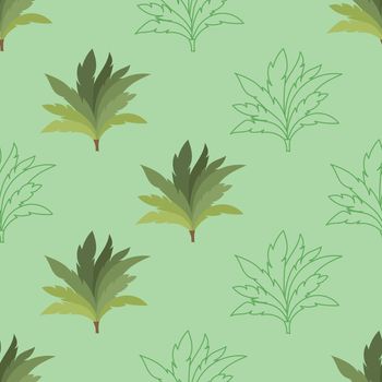 Seamless tropical plant illustration cartoon pattern