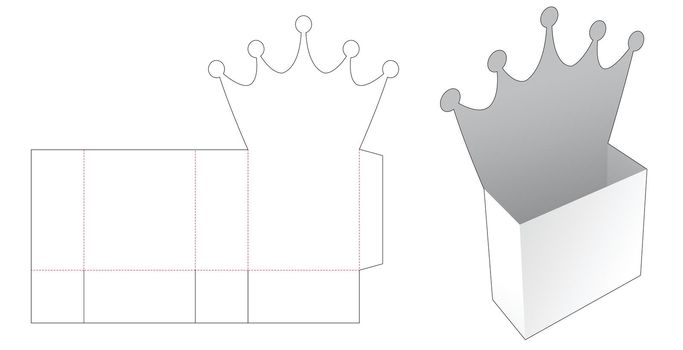 Crown snack container die cut template