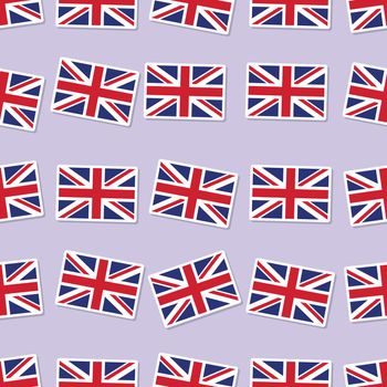 Seamless United Kingdom flag in flat style pattern