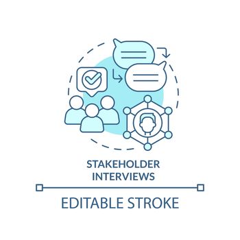 Stakeholder interviews turquoise concept icon