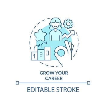Grow your career turquoise concept icon