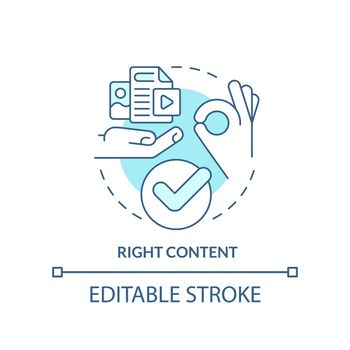 Right content turquoise concept icon