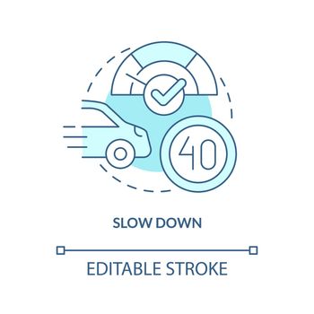 Slow down turquoise concept icon