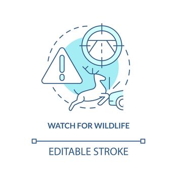 Watch for wildlife turquoise concept icon