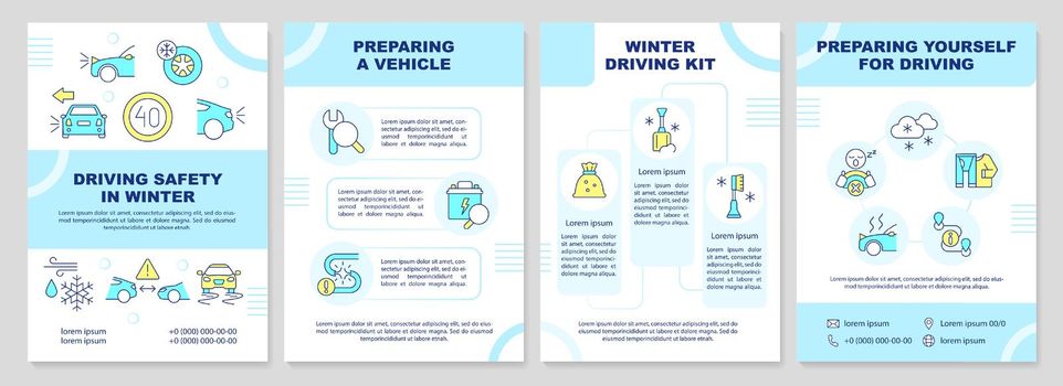Wintertime driving safety rules brochure template