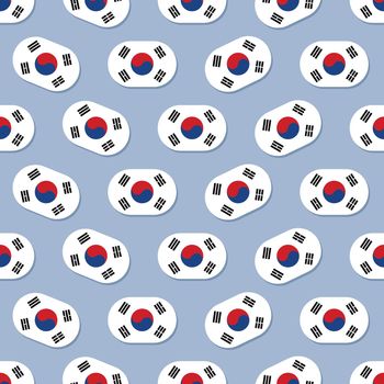 Seamless South Korea flag in flat style pattern