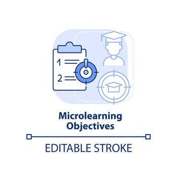 Microlearning objectives light blue concept icon