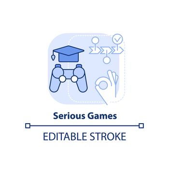 Serious games light blue concept icon