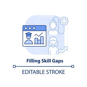Filling skill gaps light blue concept icon