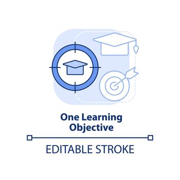 One learning objective light blue concept icon