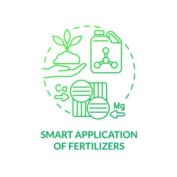 Smart application of fertilizers green gradient concept icon