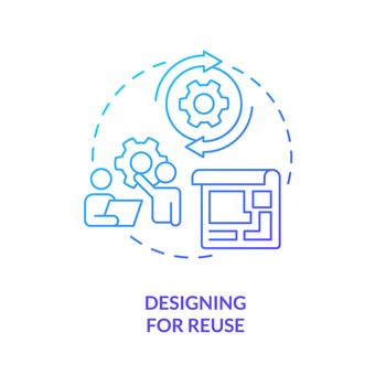 Designing for reuse blue gradient concept icon