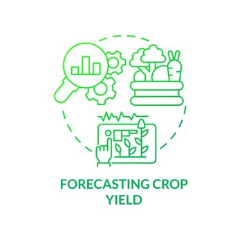 Forecasting crop yield green gradient concept icon