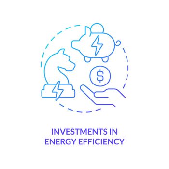 Investments in energy efficiency blue gradient concept icon