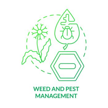 Weed and pest management green gradient concept icon