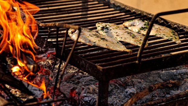 Tasty Grilled sole food detail
