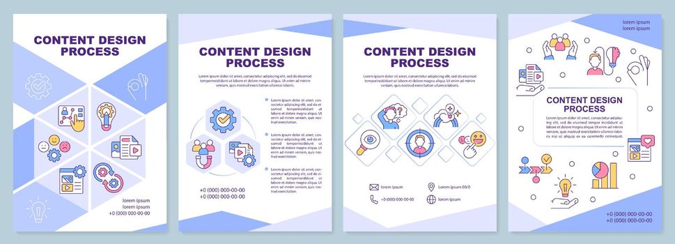 Content design process blue brochure template
