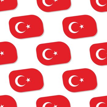 Seamless Turkey flag in flat style pattern