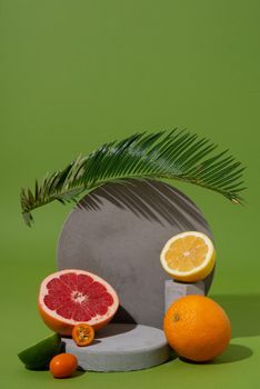 mock up with citrus fruits