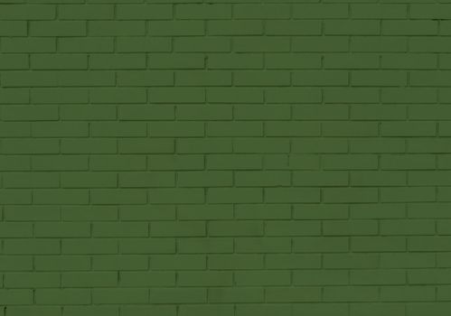 Panoramic solid old green brick wall.