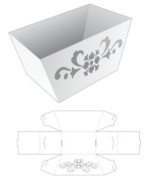 cardboard bowl box with stenciled luxury element die cut template