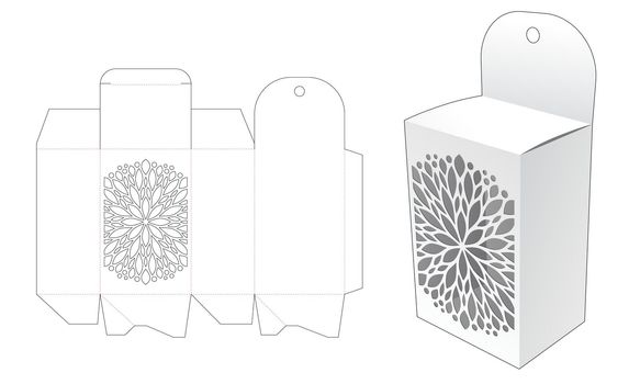 Hanging box with stenciled mandala die cut template