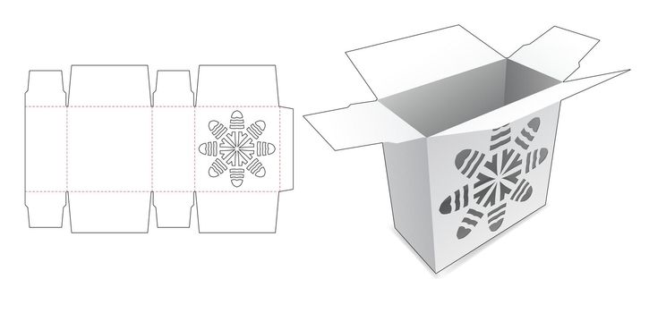 Cardboard packaging with stencoled mandala die cut template