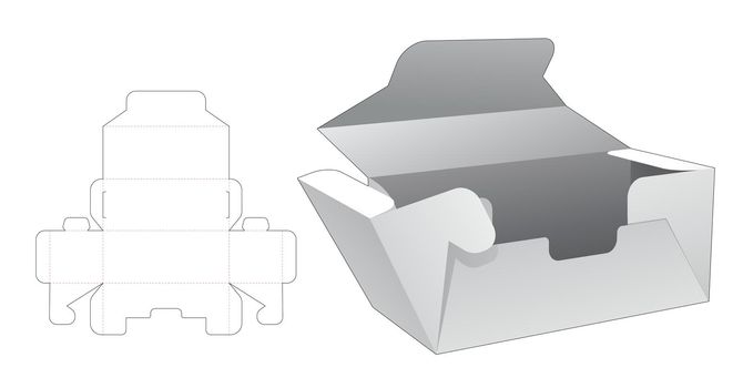 Folding box die cut template and 3D mockup