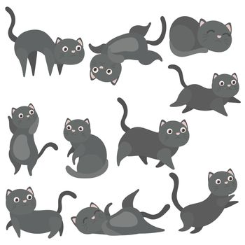 Kitty cats in flat style
