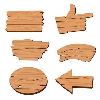 Wooden board cartoon in flat style