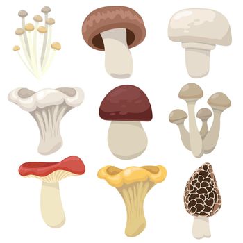 Mushroom cartoon in flat style