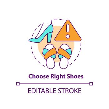 Choose right shoes concept icon
