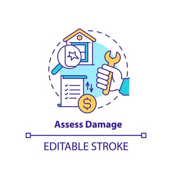 Assess damage concept icon