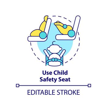 Use child safety seat concept icon