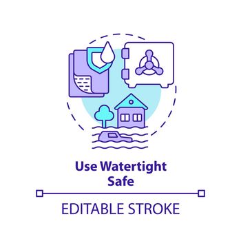 Use watertight safe concept icon