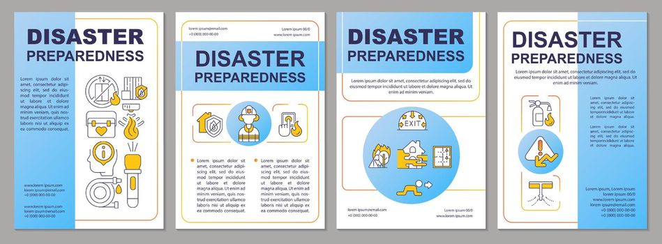 Prepare for potential disasters blue brochure template