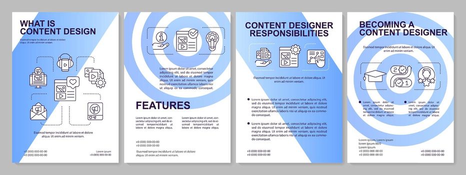 What is content design blue brochure template