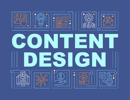 Content design word concepts dark blue banner