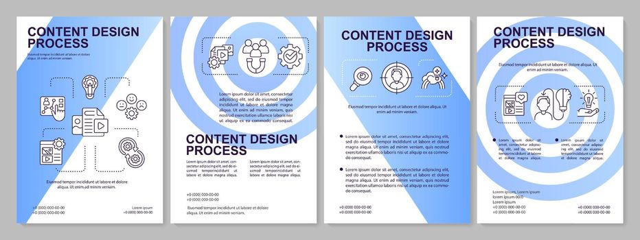 Process of content design blue brochure template