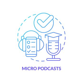 Micro podcasts blue gradient concept icon