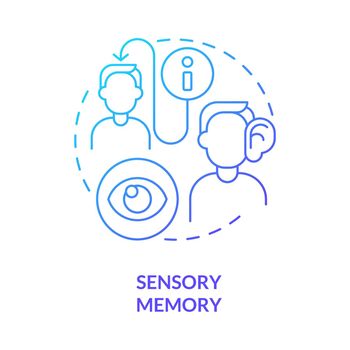 Sensory memory blue gradient concept icon
