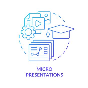 Micro presentations blue gradient concept icon