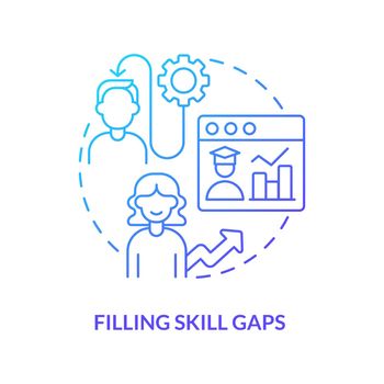 Filling skill gaps blue gradient concept icon