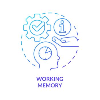 Working memory blue gradient concept icon
