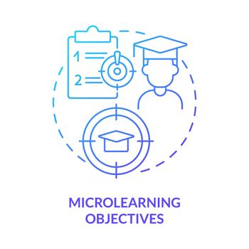 Microlearning objectives blue gradient concept icon