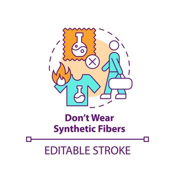 Dont wear synthetic fibers concept icon