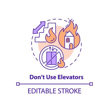 Dont use elevators concept icon