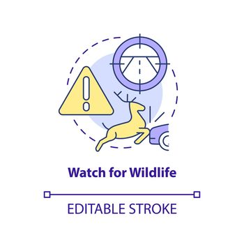 Watch for wildlife concept icon