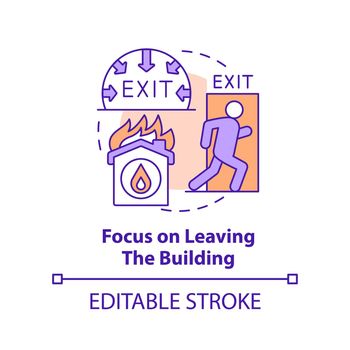 Focus on leaving building concept icon